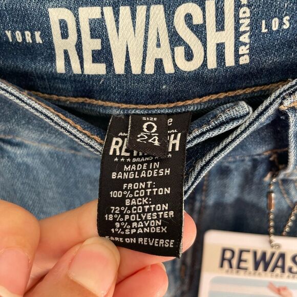 REWASH Vintage Reunion Super High Rise Jean Shorts. Size 0/24 New - Picture 5 of 7